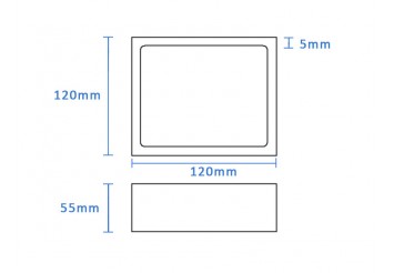 Hochreines Bor-Nitrid Rechteck-Tiegel (120x120x55mm)