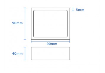 Hochreines Bor-Nitrid Rechteck-Tiegel (90x90x40mm)