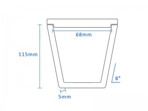 Bornitrid-Kegeltiegel (68mm D x 115mm H)