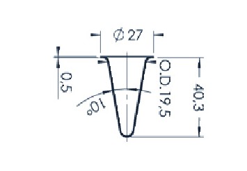 Standard MBE-Tiegel (PBN C5-27)