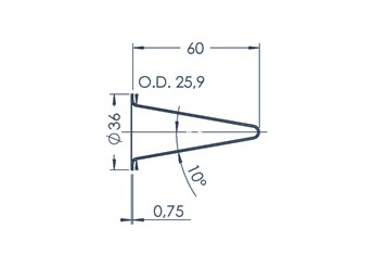 Standard MBE-Tiegel (PBN C12-36)