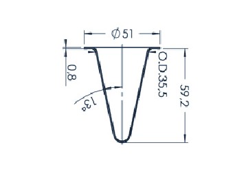 Standard MBE-Tiegel (PBN C25-51)